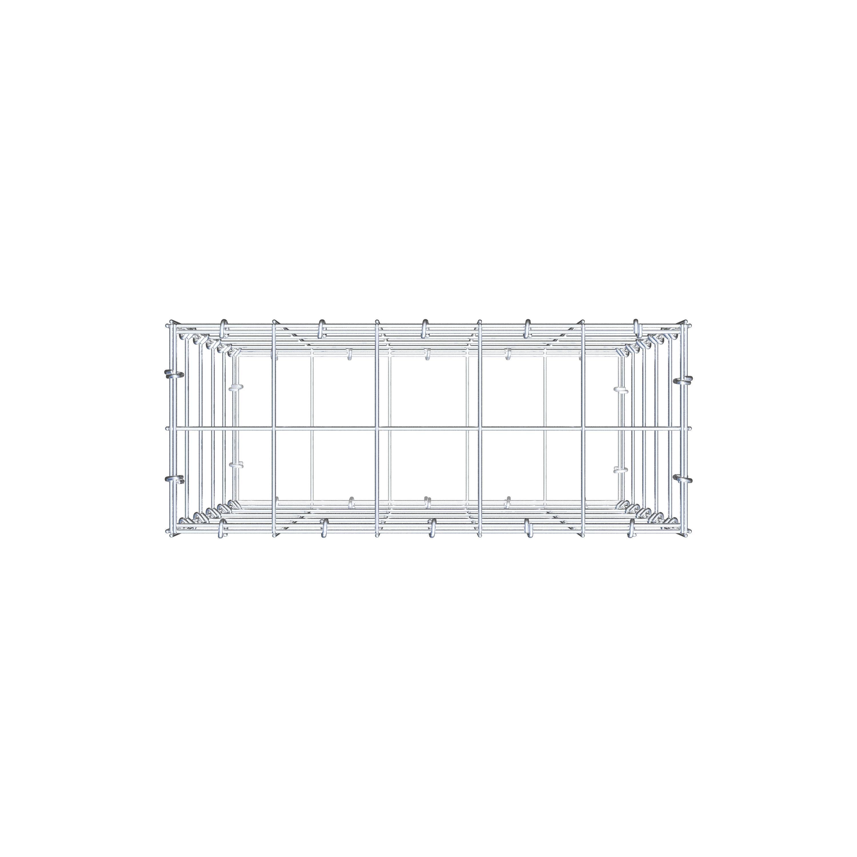 Gabion 50 cm x 50 cm x 20 cm (L x H x P), mailles 10 cm x 10 cm, anneau en C