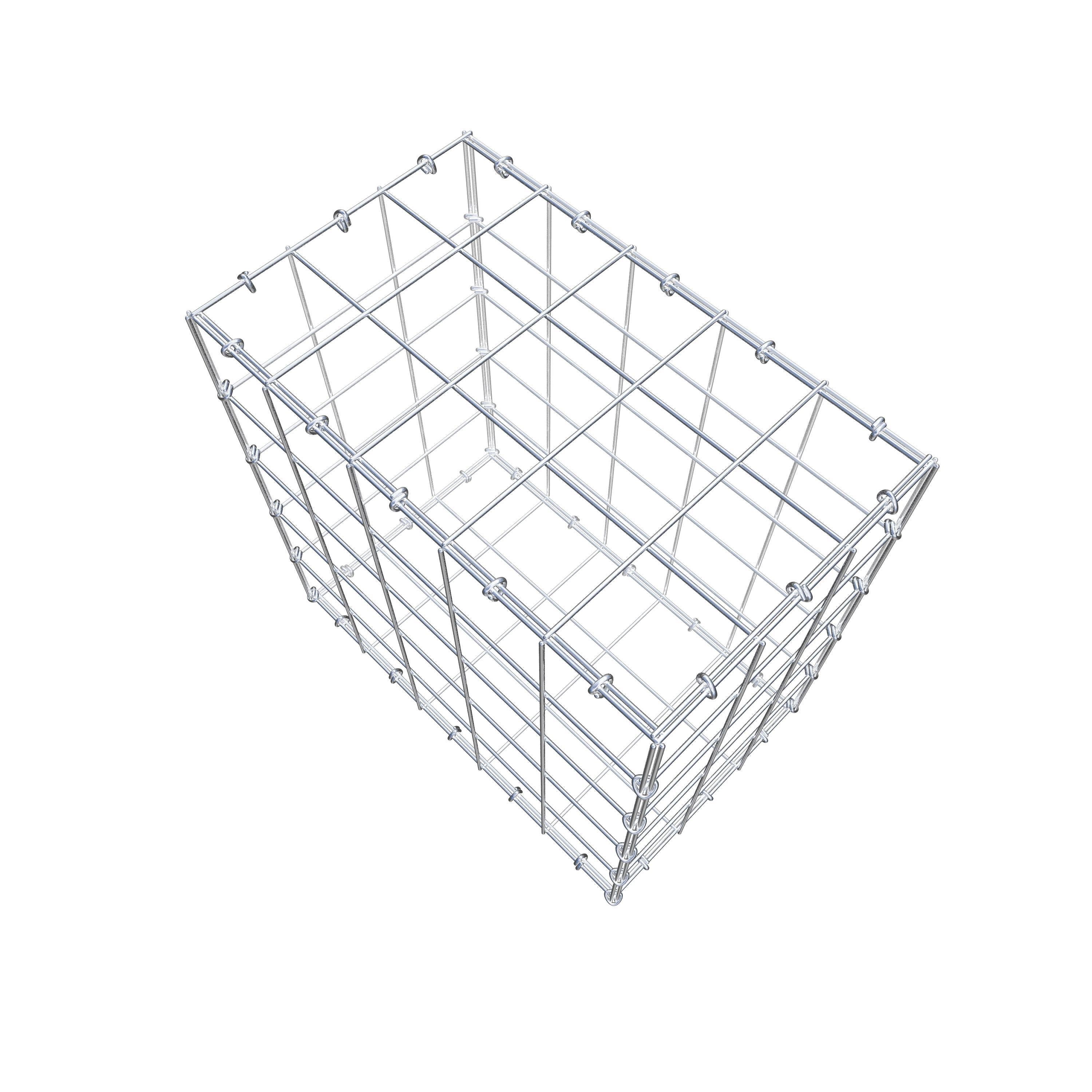 Gabion 50 cm x 50 cm x 30 cm (L x H x P), mailles 10 cm x 10 cm, anneau en C