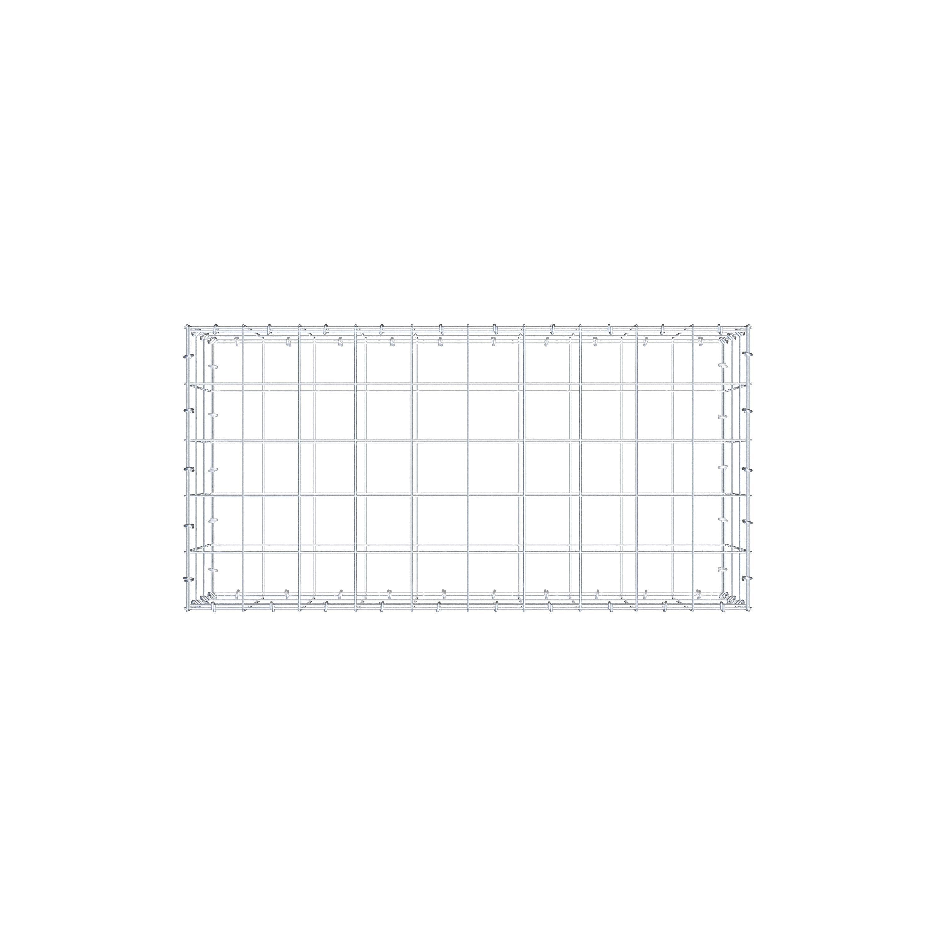 Gabbione 100 cm x 30 cm x 50 cm (L x H x P), maglia 10 cm x 10 cm, anello a C