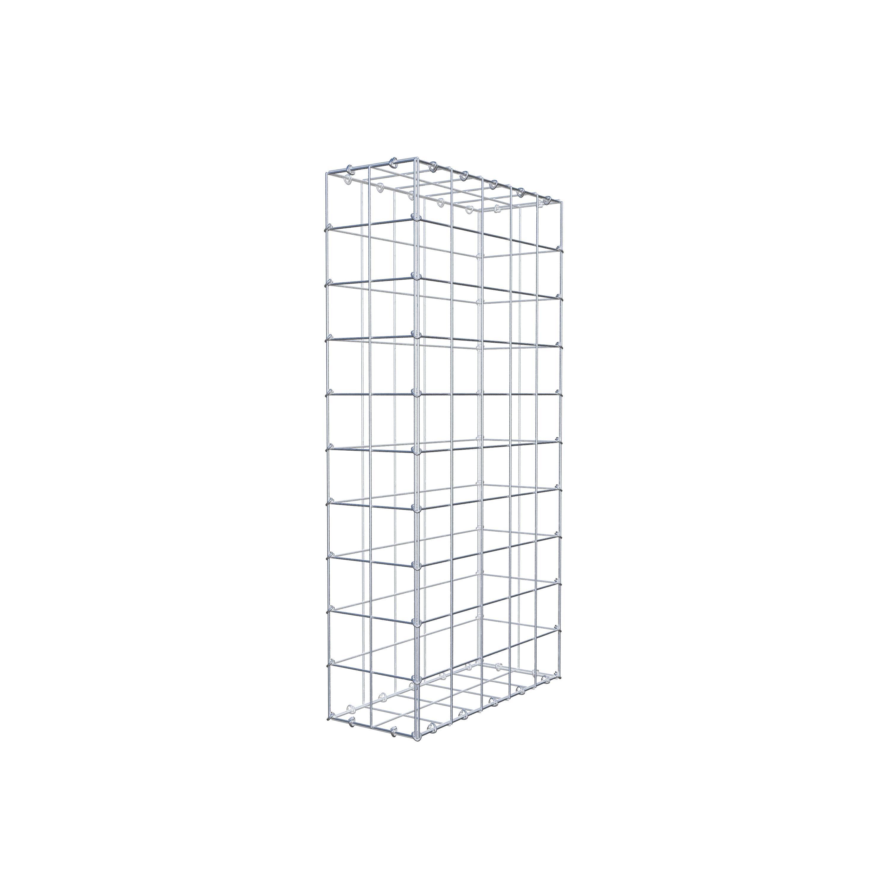 Gabion 100 cm x 50 cm x 20 cm (L x H x P), mailles 10 cm x 10 cm, anneau en C