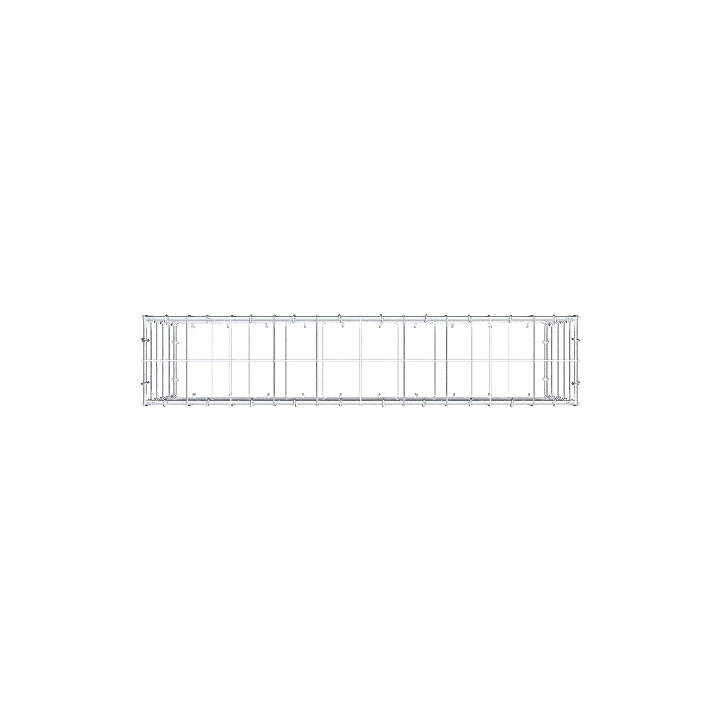 Gabion 100 cm x 50 cm x 20 cm (L x H x P), mailles 10 cm x 10 cm, anneau en C