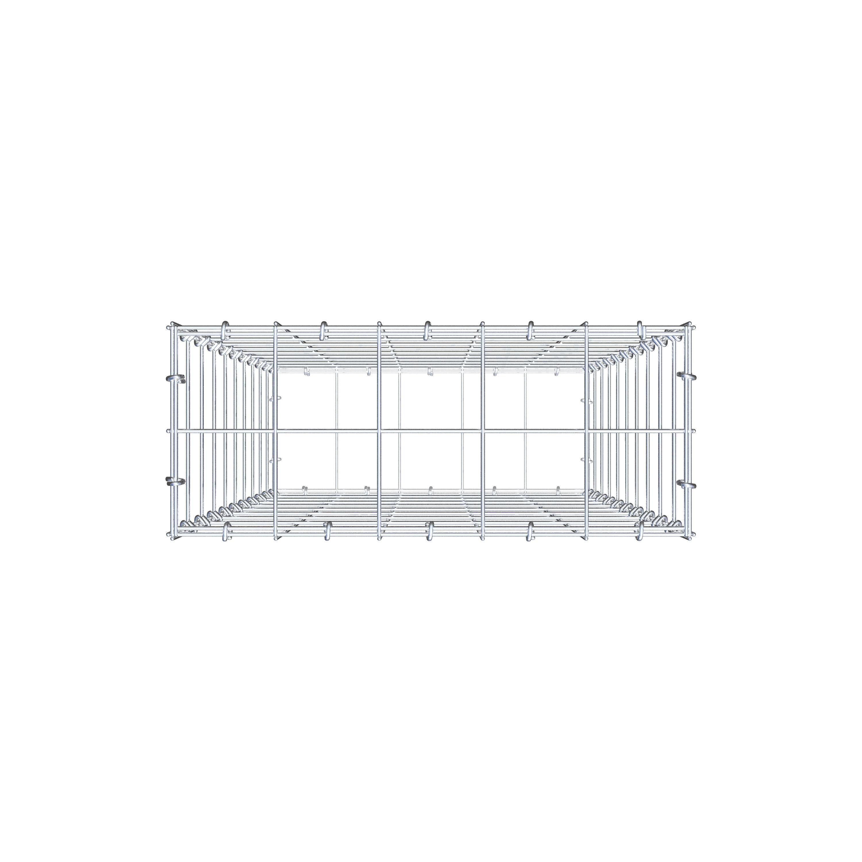 Gabion 100 cm x 50 cm x 20 cm (L x H x P), mailles 10 cm x 10 cm, anneau en C