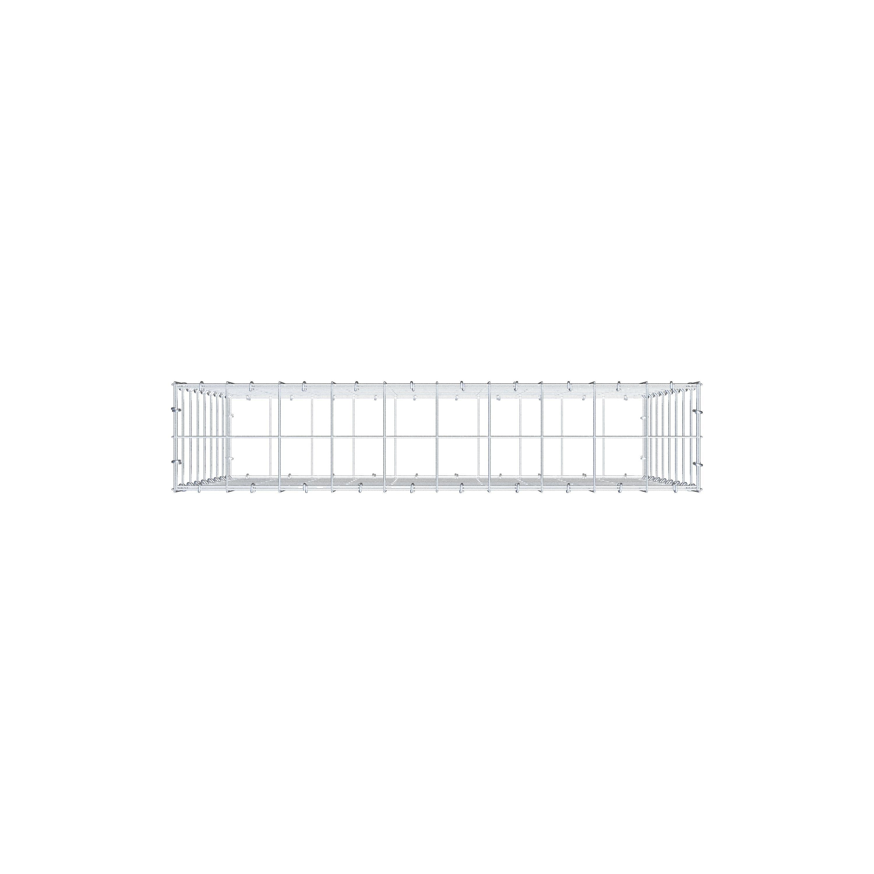 Gabion 100 cm x 80 cm x 20 cm (L x H x D), maskstorlek 10 cm x 10 cm, C-ring