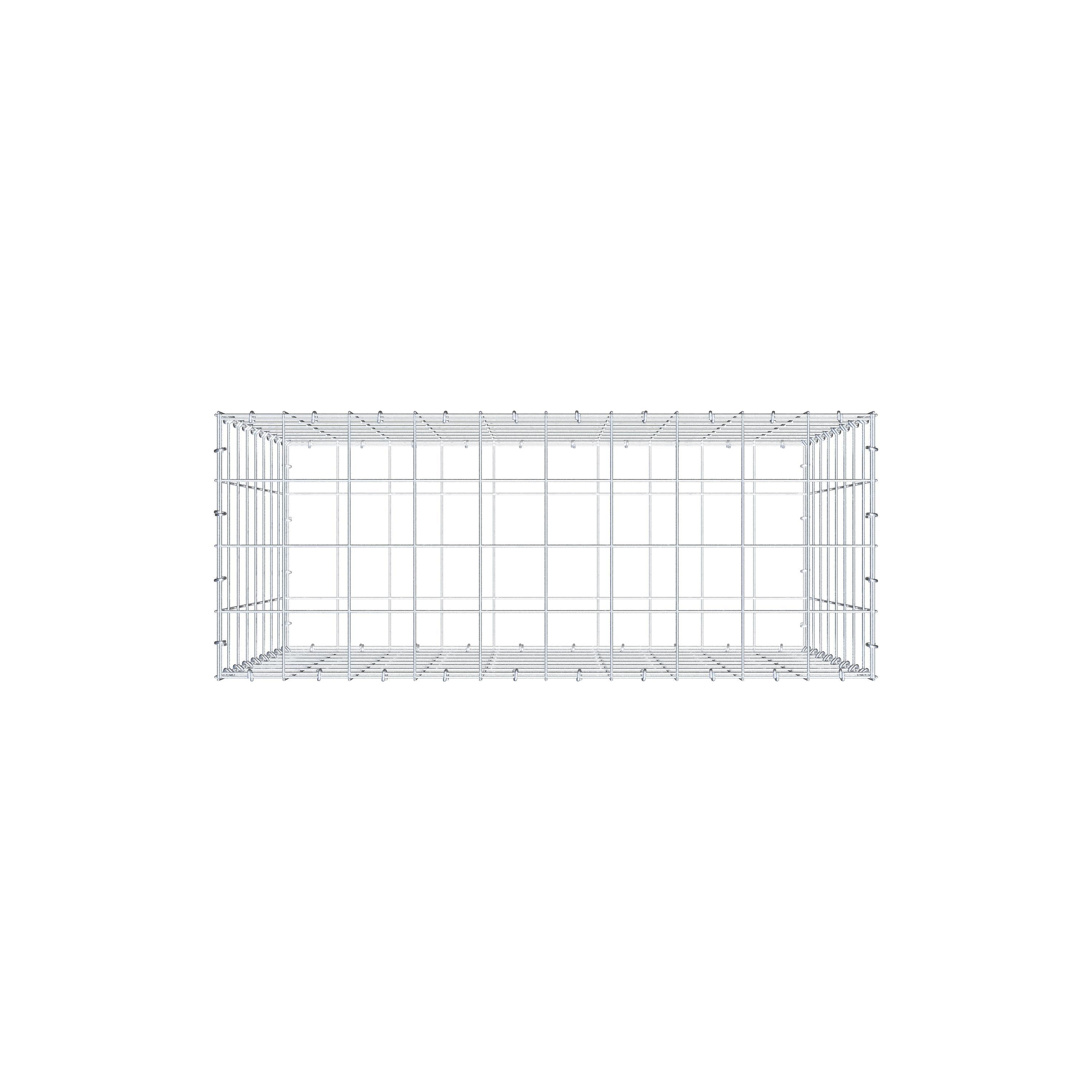 Gabion 100 cm x 80 cm x 40 cm (L x H x P), mailles 10 cm x 10 cm, anneau en C