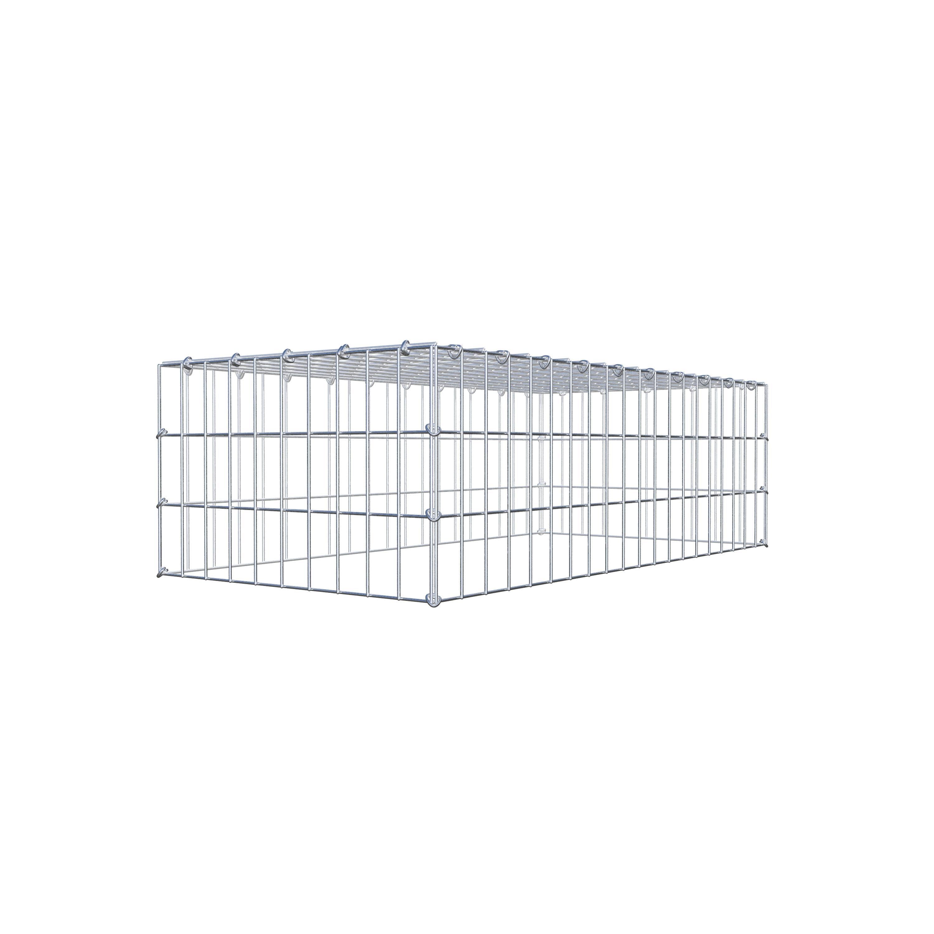 Mounted gabion type 3 100 cm x 30 cm x 50 cm (L x H x D), mesh size 5 cm x 10 cm, C-ring