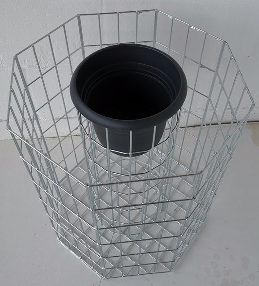 Colonne de fleurs octogonale, hauteur 62 cm, MW 5 x 10 cm, galvanisé à chaud, pot inclus