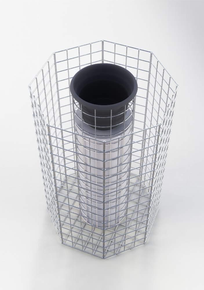 Oktagonal blomsterpelare Höjd 62 cm MW 5 x 5 cm, varmförzinkad inkl. kruka