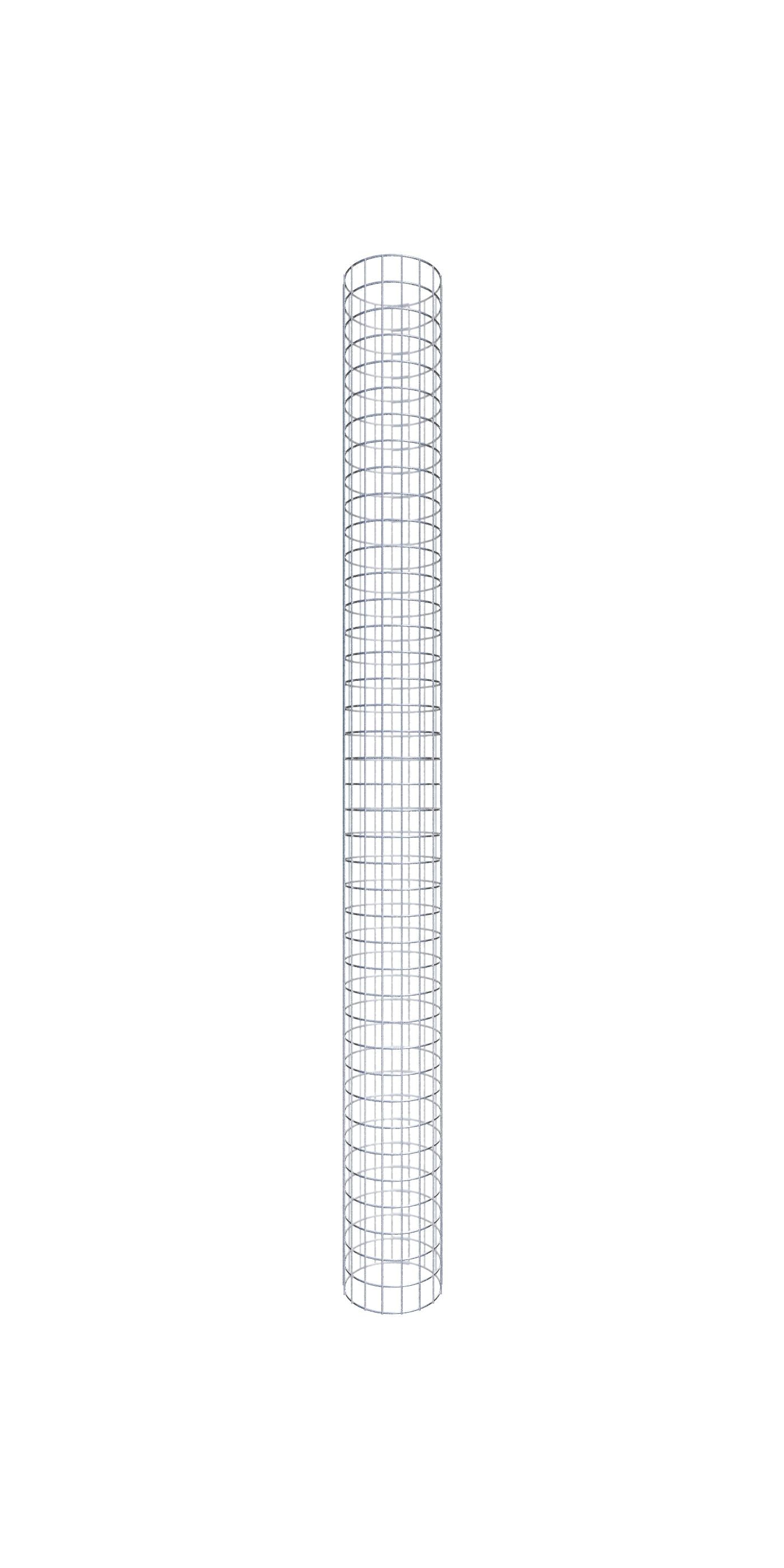 Rund gabionsøjle, varmgalvaniseret, 27 cm diameter, 200 cm højde, MW 5 cm x 10 cm