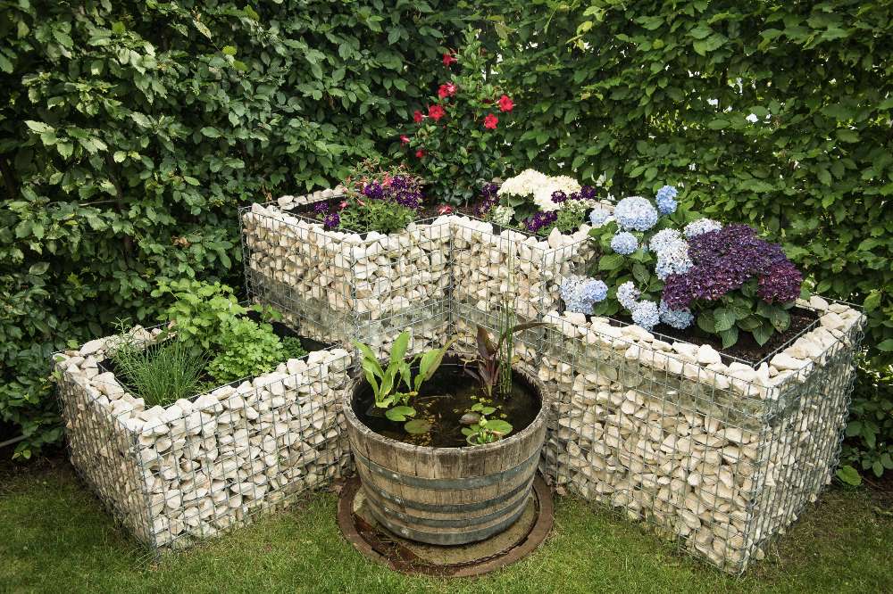 Gabion verhoogd plantenbed op maat gemaakt - maaswijdte 5x5cm