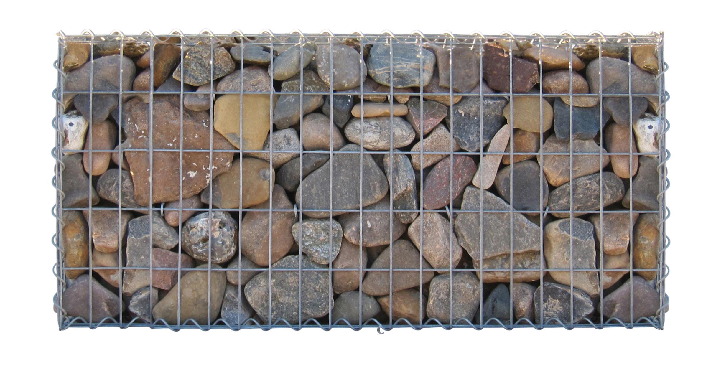 Set of 2 gabions 100 cm x 30 cm x 20 cm (L x H x D), mesh size 5 x 10 cm, spiral
