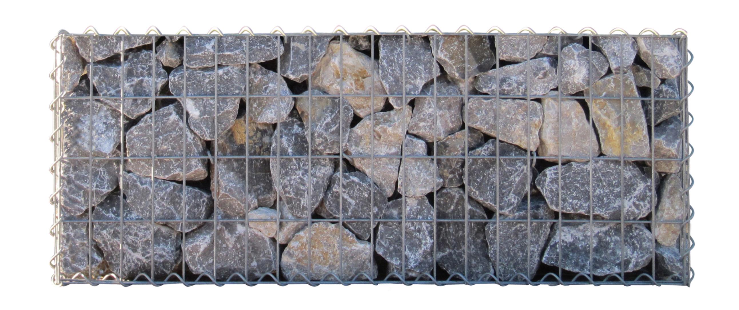 Set of 2 gabions 100 cm x 40 cm x 30 cm (L x H x D), mesh size 5 x 10 cm, spiral