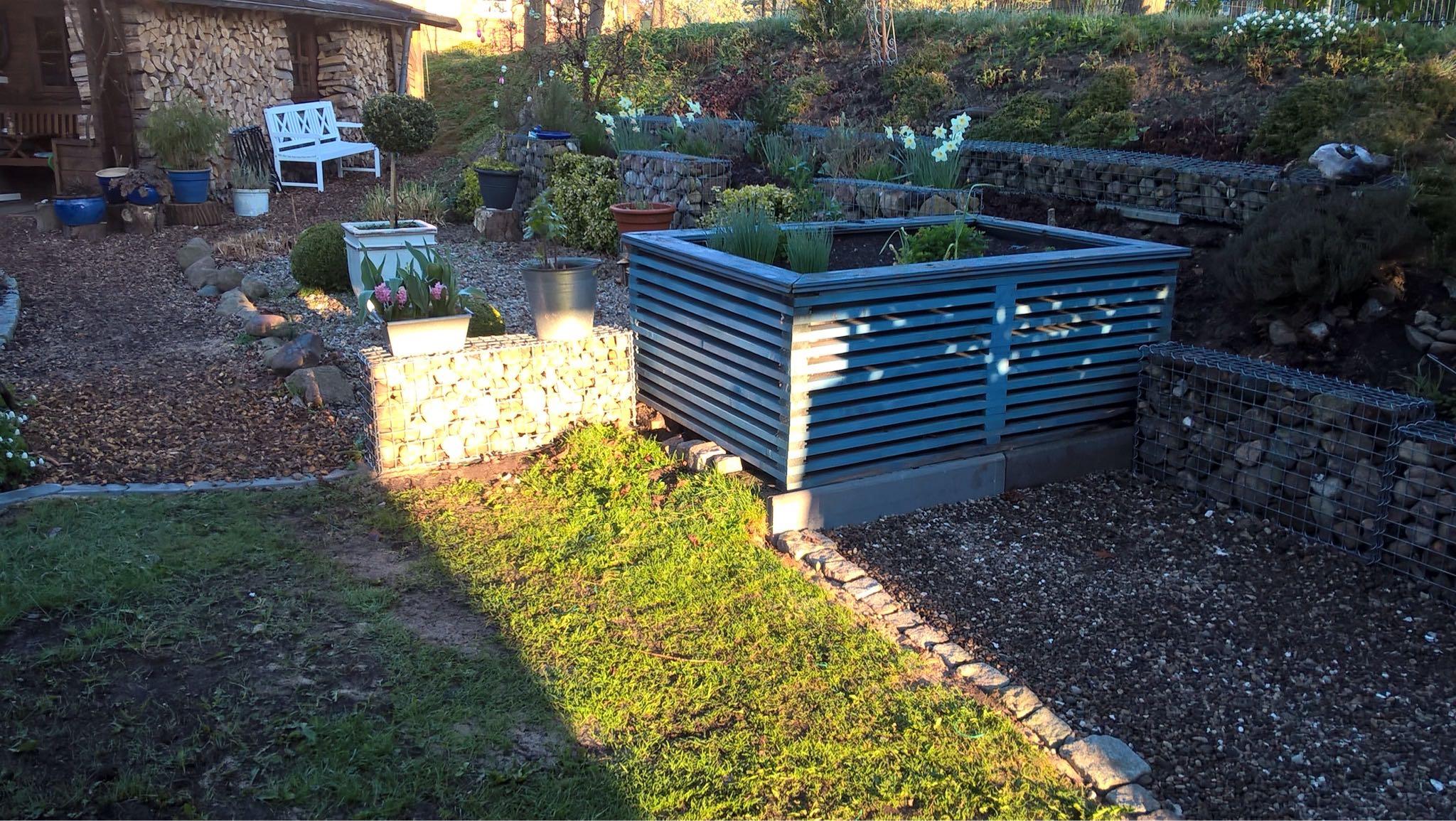 Set of 2 gabions 100 cm x 50 cm x 20 cm (L x H x D), mesh size 5 x 5 cm, spiral