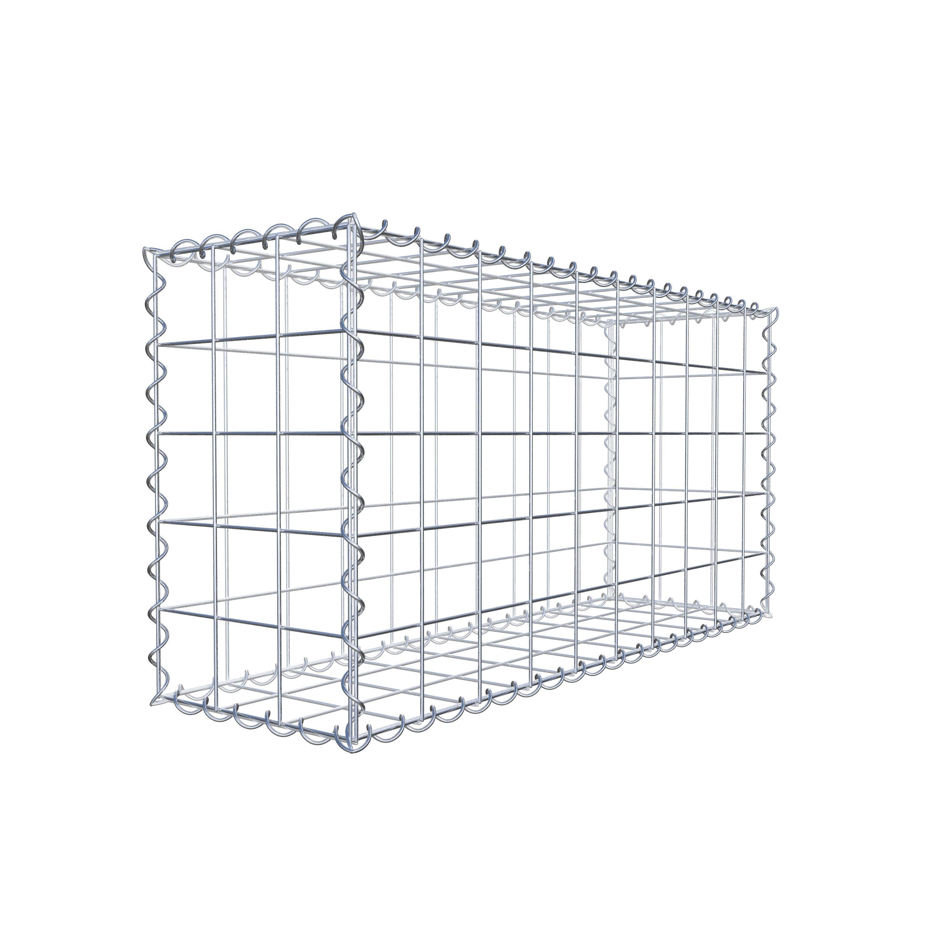Set of 2 gabions 100 cm x 50 cm x 30 cm (L x H x D), mesh size 10 x 10 cm, spiral
