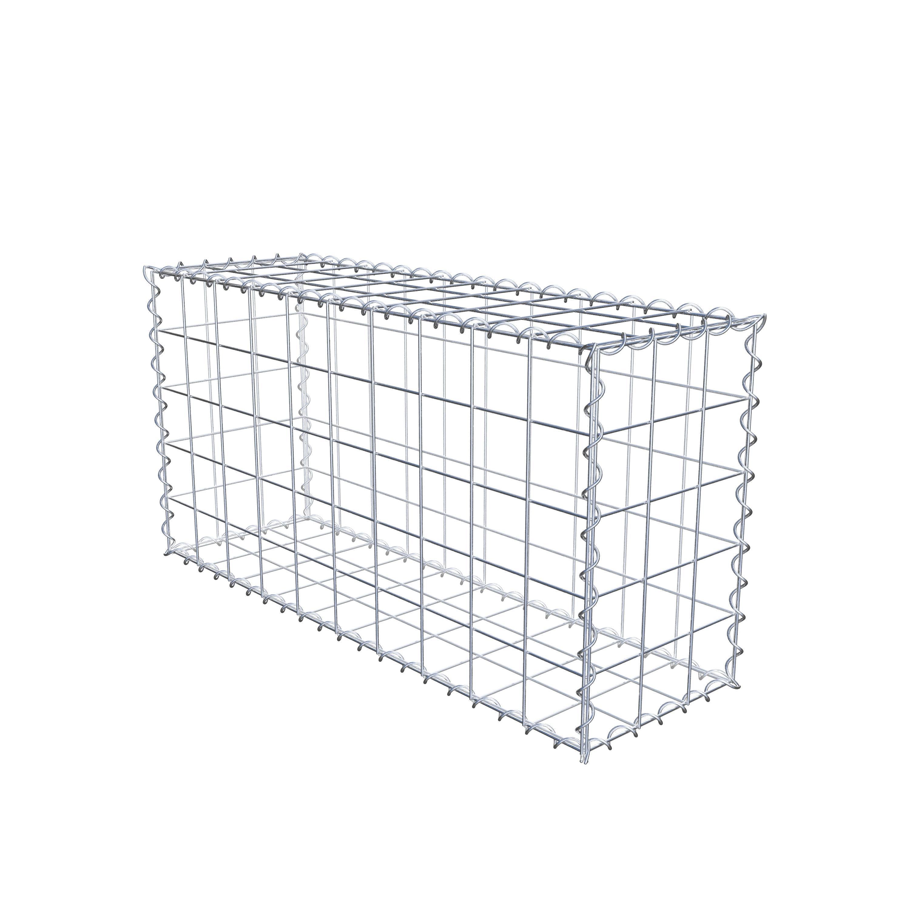 Set of 2 gabions 100 cm x 50 cm x 30 cm (L x H x D), mesh size 10 x 10 cm, spiral