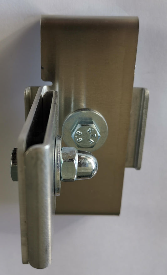 Morsetto con staffa per recinzione 5 x 10 cm per rete metallica doppia, alluminio