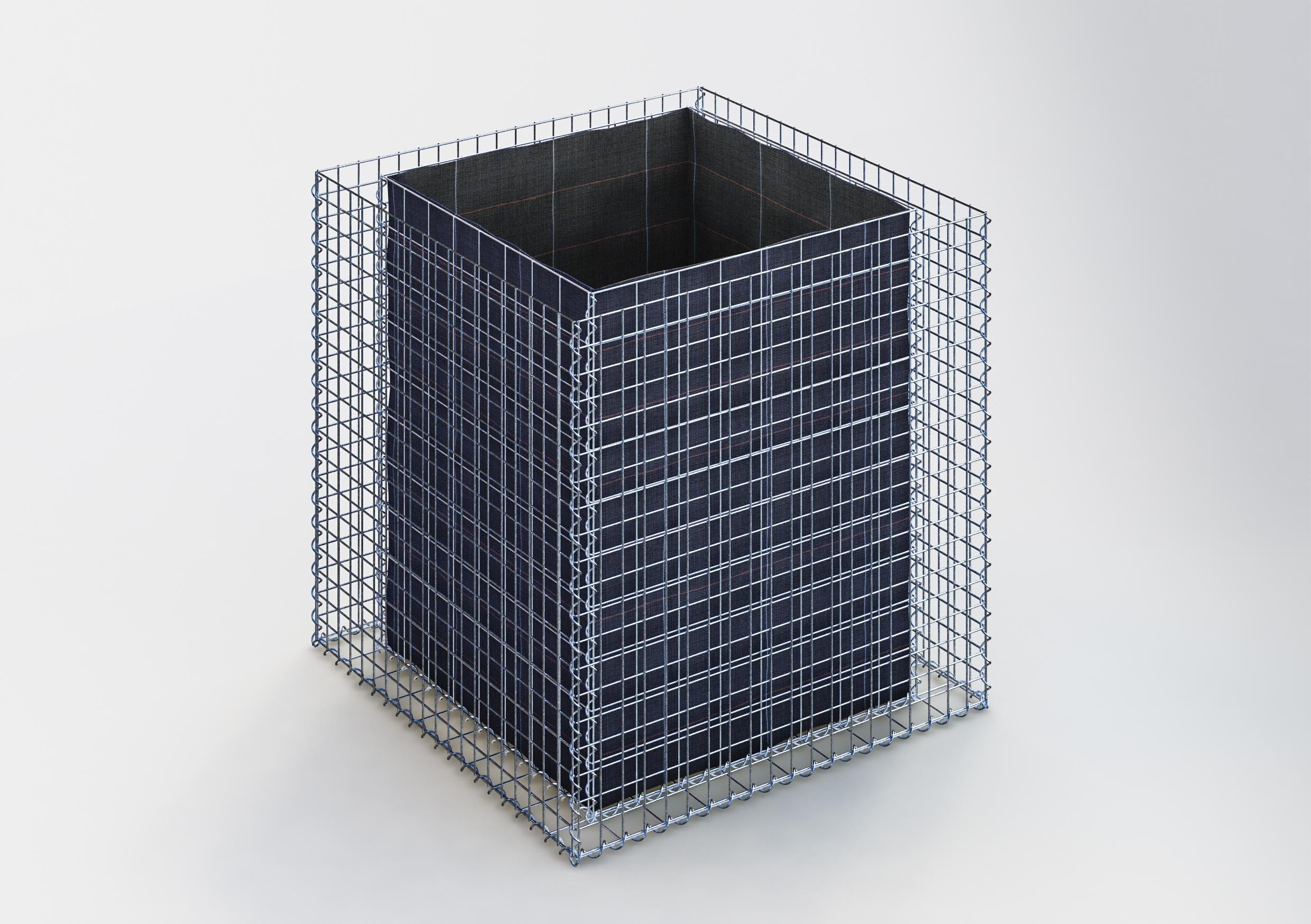 Högbädd, fyrkantig 100 cm x 100 cm x 100 cm (L x H x D), maskstorlek 5 x 5 cm, väggtjocklek 10 cm