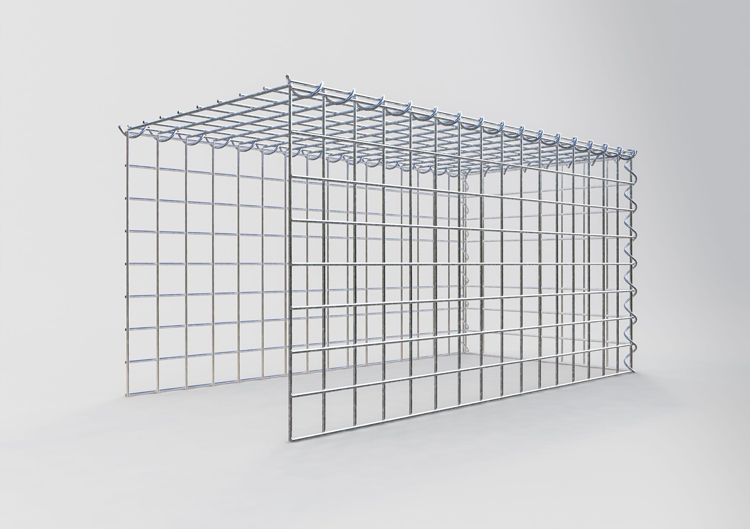 Add-on schanskorf type 4 80 cm x 40 cm x 40 cm (L x H x D), maaswijdte 5 cm x 5 cm, spiraalvormig