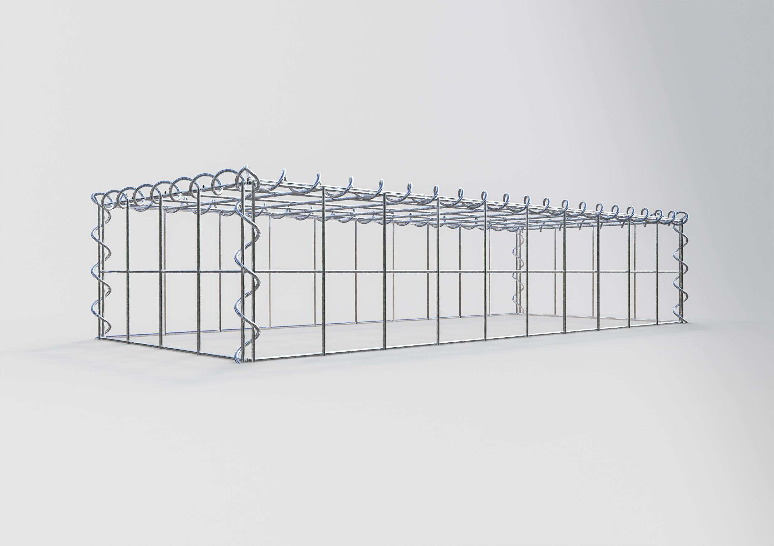 Gabion rapporté type 3 100 cm x 20 cm x 40 cm (L x H x P), mailles 10 cm x 10 cm, spirale