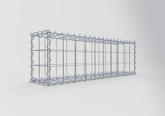 Gavión 100 cm x 30 cm x 20 cm (largo x alto x profundidad), tamaño de malla 10 cm x 10 cm, espiral