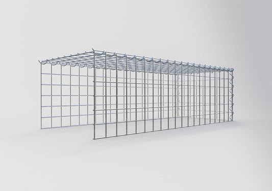 Opvokset gabion type 4 100 cm x 30 cm x 40 cm (L x H x D), maskestørrelse 5 cm x 5 cm, spiral