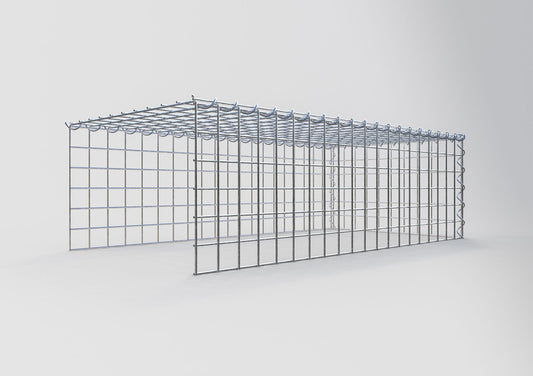 Opvokset gabion type 4 100 cm x 30 cm x 50 cm (L x H x D), maskestørrelse 5 cm x 5 cm, spiral