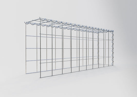 Opvokset gabion type 4 100 cm x 40 cm x 20 cm (L x H x D), maskestørrelse 10 cm x 10 cm, spiral