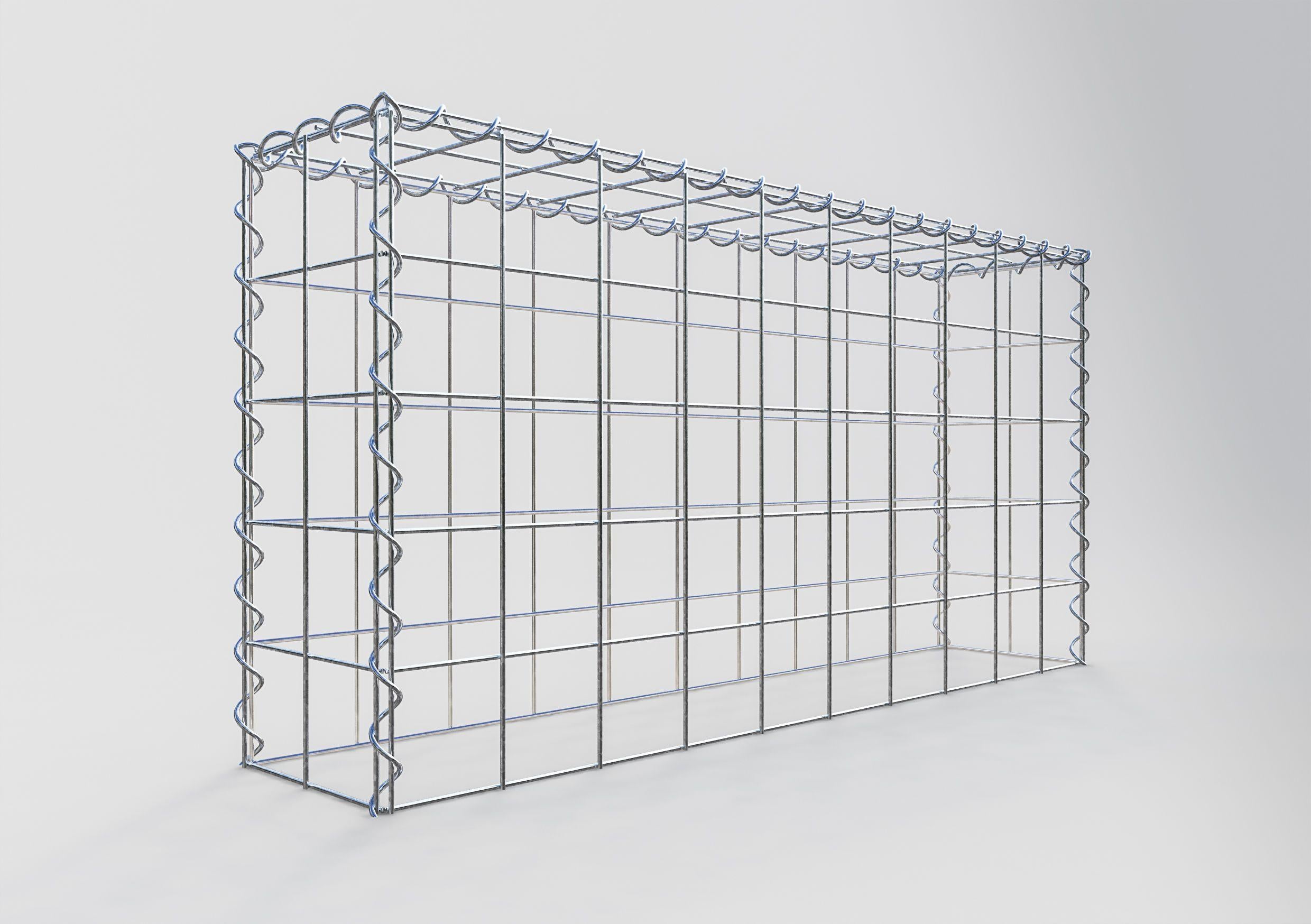 Gabion rapporté type 3 100 cm x 50 cm x 20 cm (L x H x P), mailles 10 cm x 10 cm, spirale