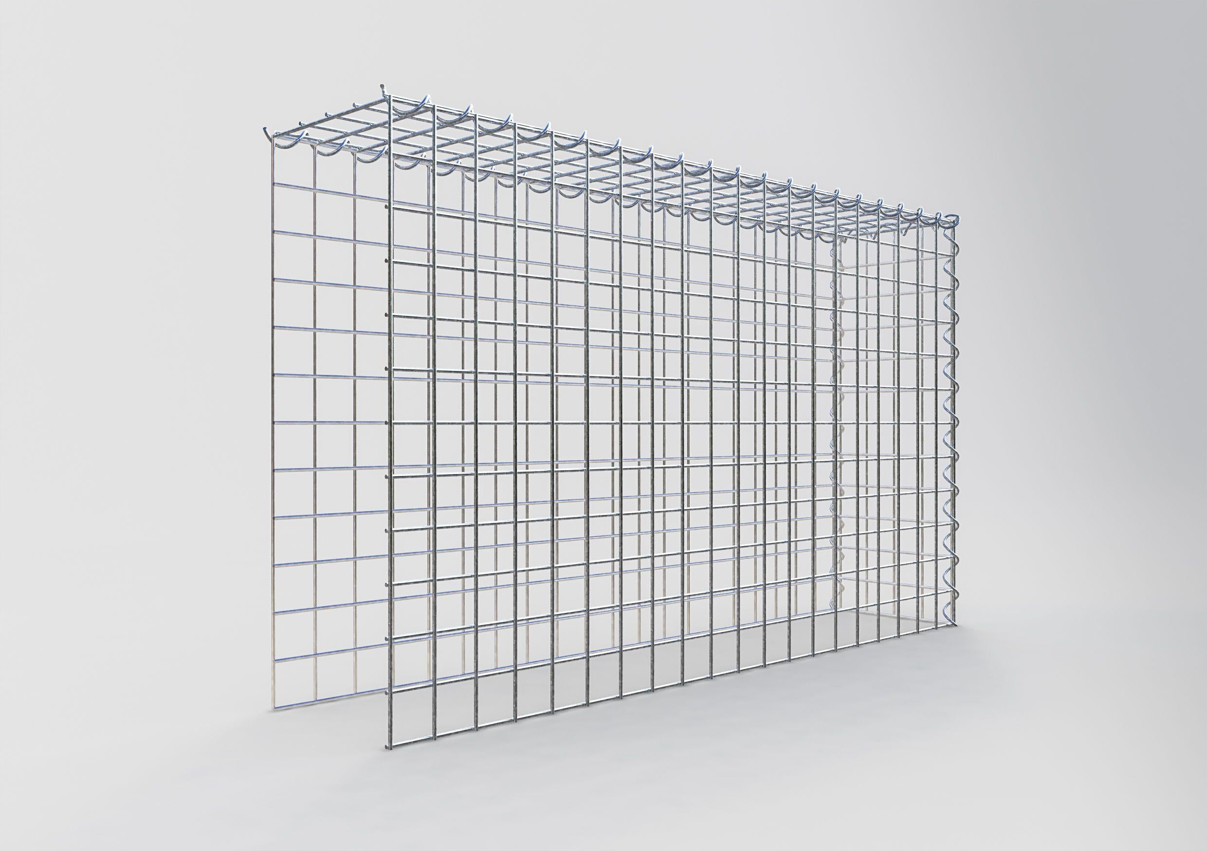 Gabbione aggiuntivo tipo 4 100 cm x 60 cm x 20 cm (L x H x P), dimensione maglia 5 cm x 5 cm, a spirale
