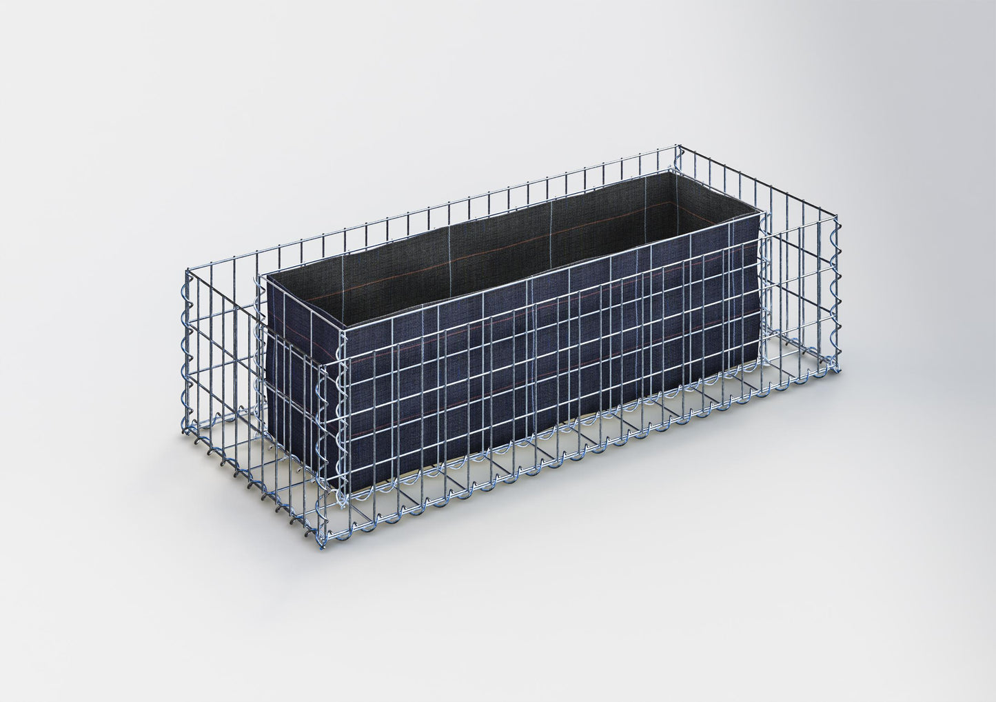 Letto rialzato rettangolare 120 cm x 30 cm x 50 cm (L x H x P), maglia 5 x 10 cm, spessore parete 10 cm