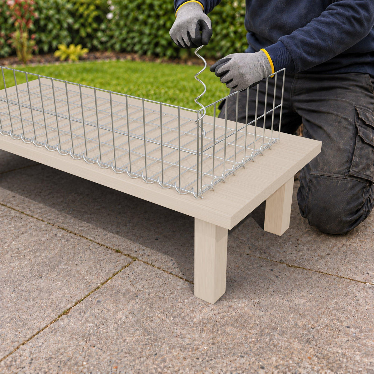 Gabione 100 cm x 20 cm x 40 cm (L x H x T), Maschenweite 5 cm x 10 cm, Spirale