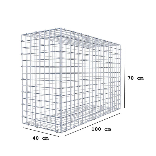 Gabione 100 cm x 70 cm x 40 cm (L x H x T), Maschenweite 5 x 5 cm, Spiralring