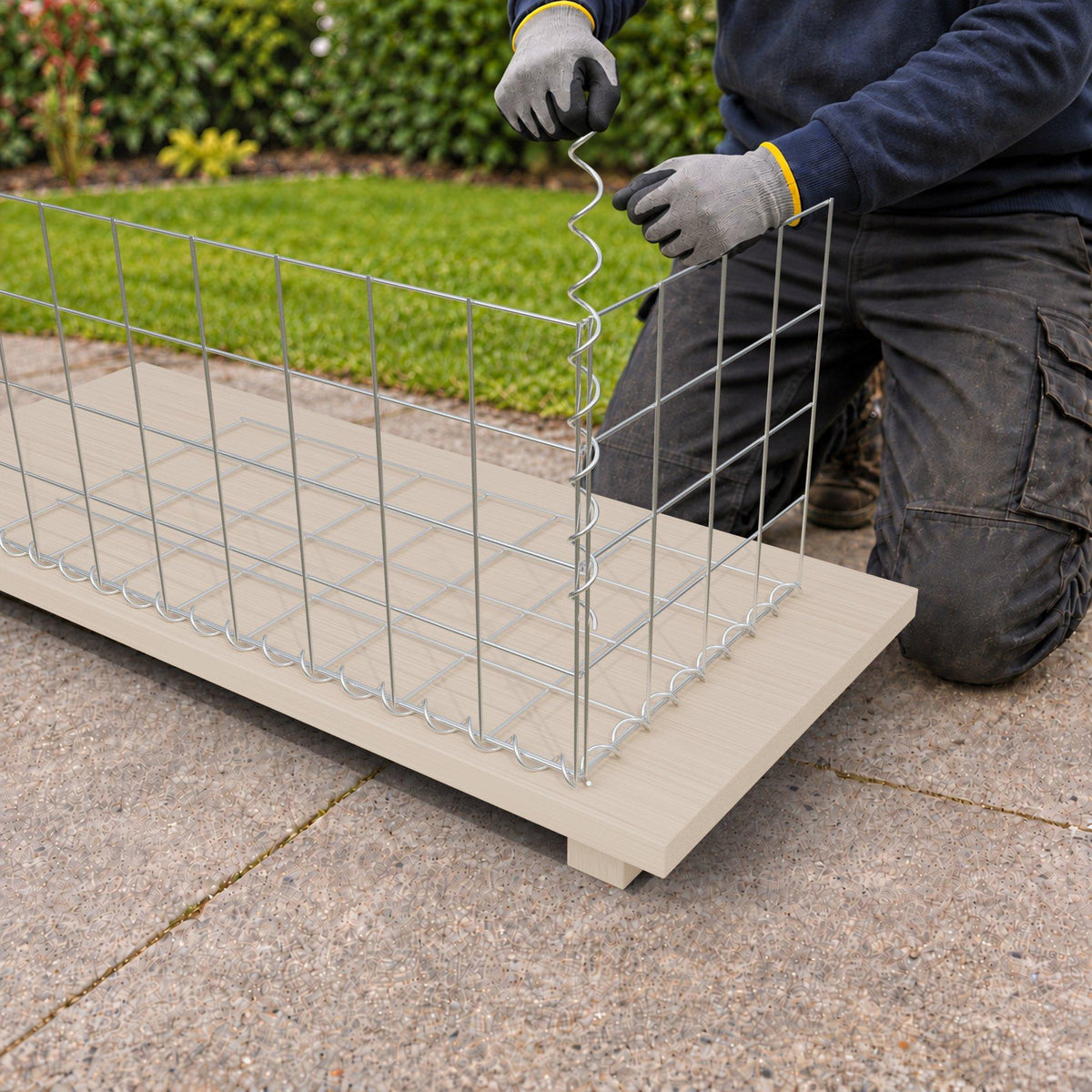 Gabion 80 cm x 40 cm x 40 cm (L x H x D), mesh size 10 cm x 10 cm, spiral