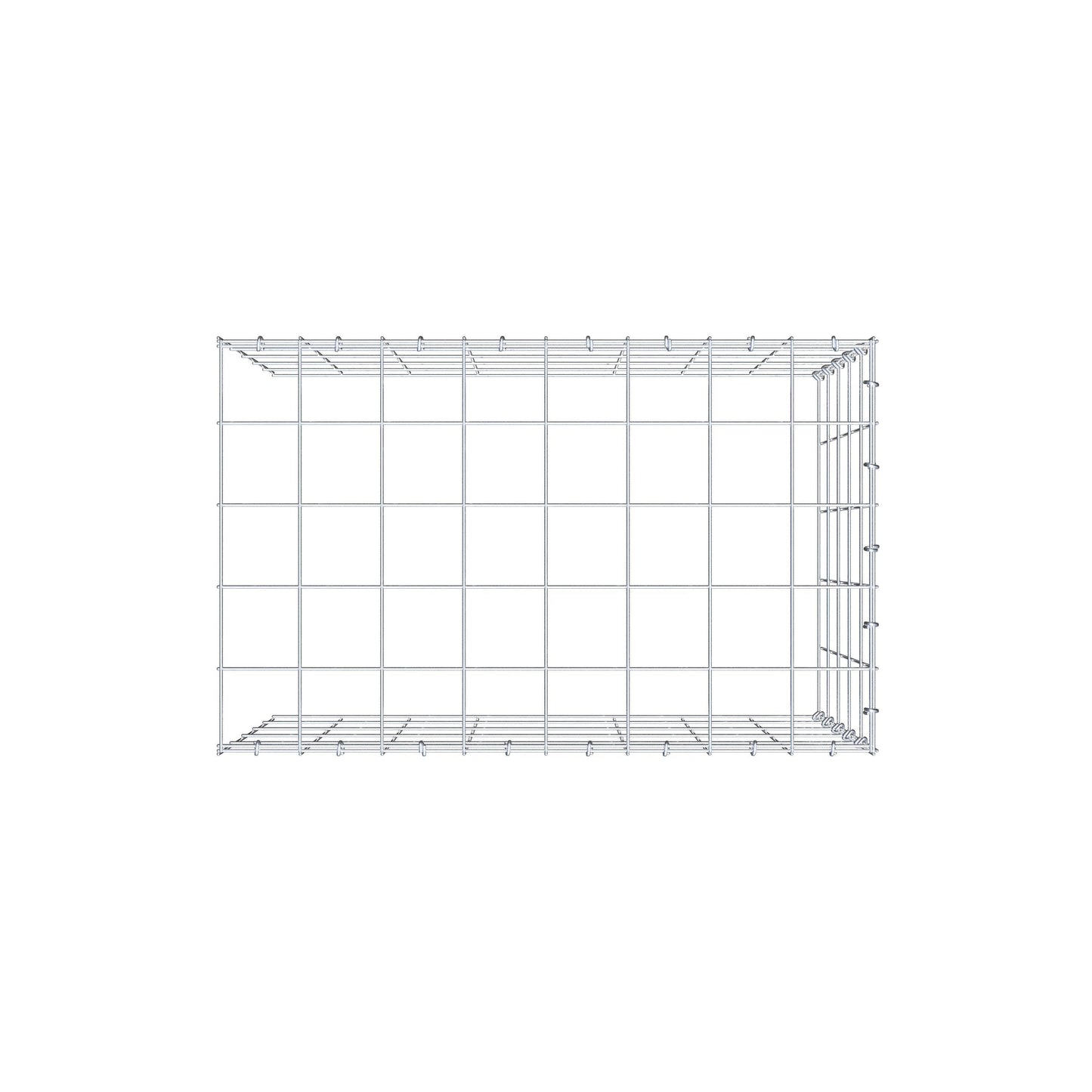 Anbaugabione Typ 4 80 cm x 50 cm x 50 cm (L x H x T), Maschenweite 10 cm x 10 cm, C-Ring