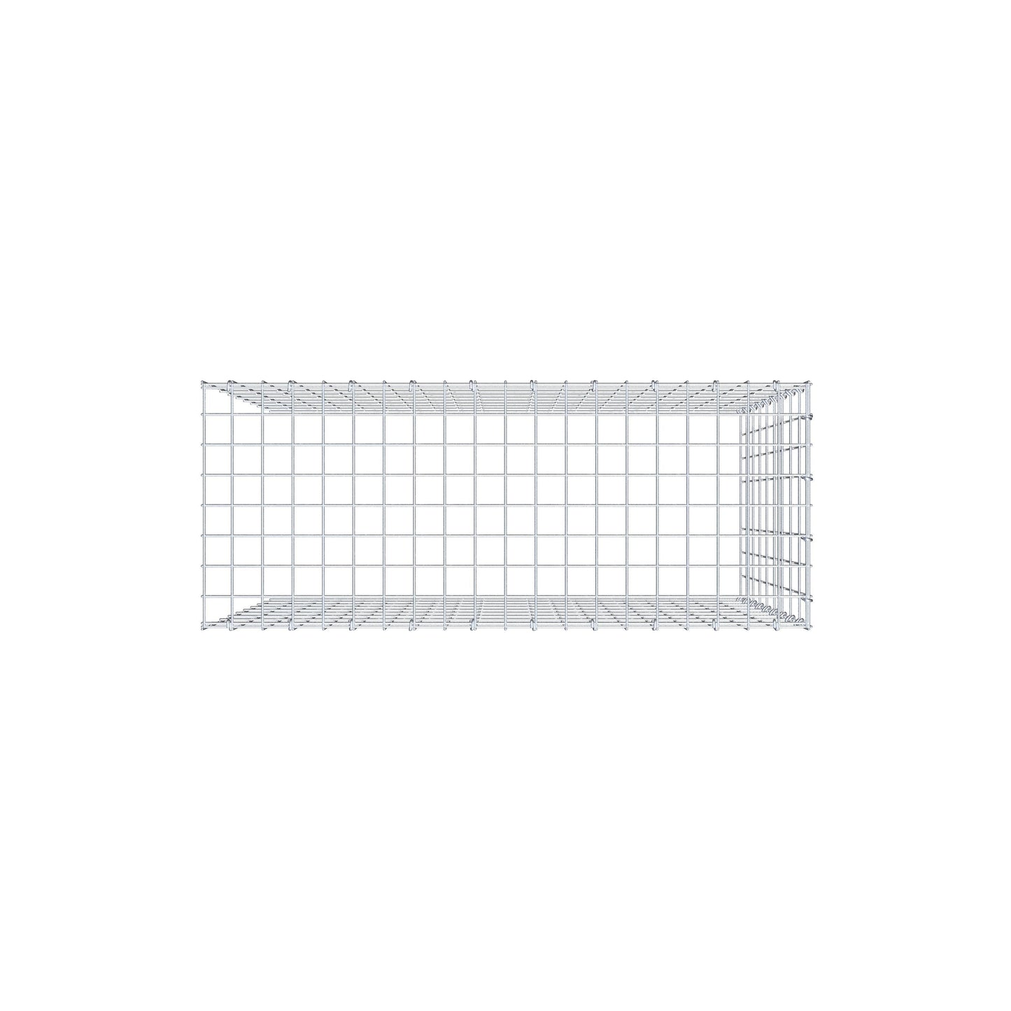 Fourche rapportée type 4 100 cm x 90 cm x 40 cm (L x H x P), mailles 5 cm x 10 cm, anneau en C