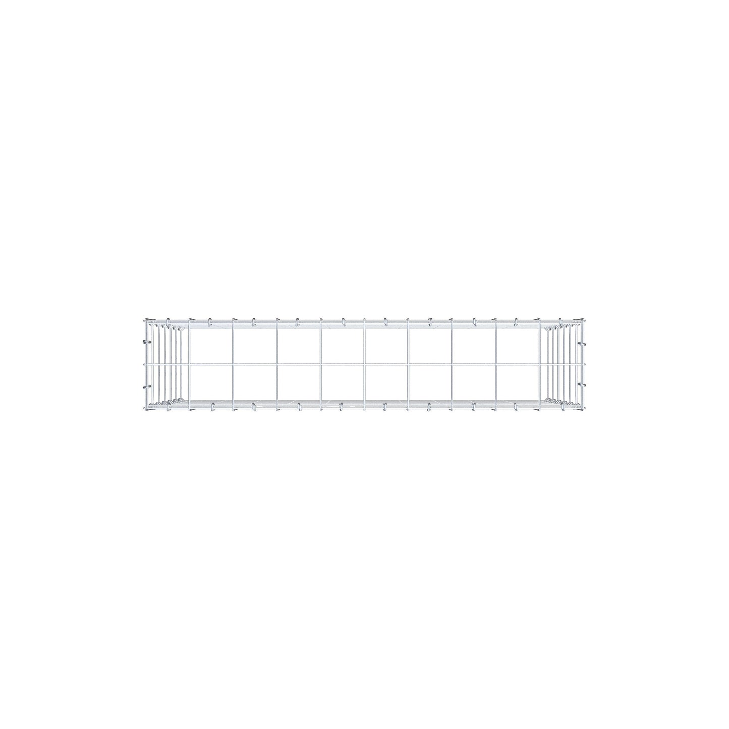 Typ 3 påbyggnadsgabion 100 cm x 60 cm x 20 cm (L x H x D), maskstorlek 10 cm x 10 cm, C-ring