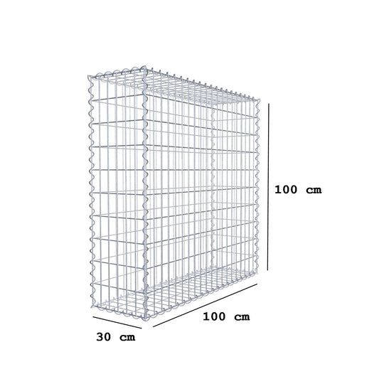 Set di 2 gabbioni 100 cm x 100 cm x 30 cm (L x A x P), maglia 5 x 10 cm, spirale