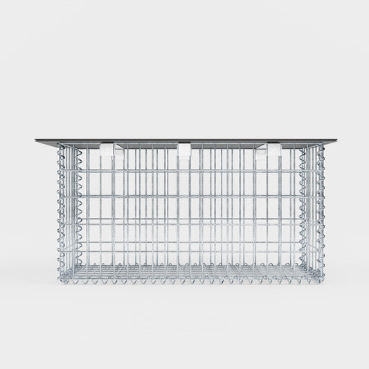 Garden bench spiral gabion 105 x 50 x 30 cm - MW 5 x 10 cm, with recycled cover in anthracite