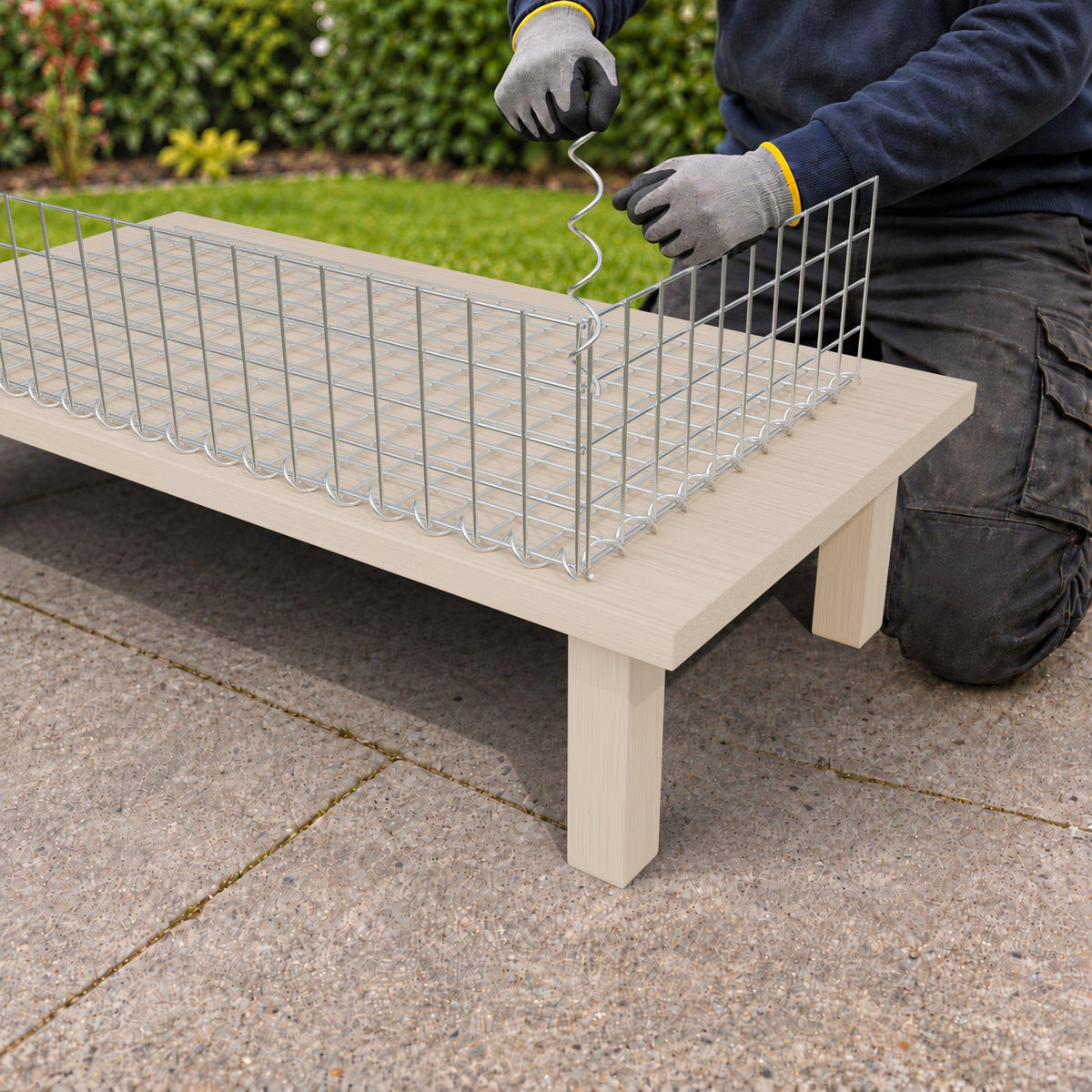 Gabion 100 cm x 20 cm x 50 cm (L x H x P), mailles 5 cm x 5 cm, spirale