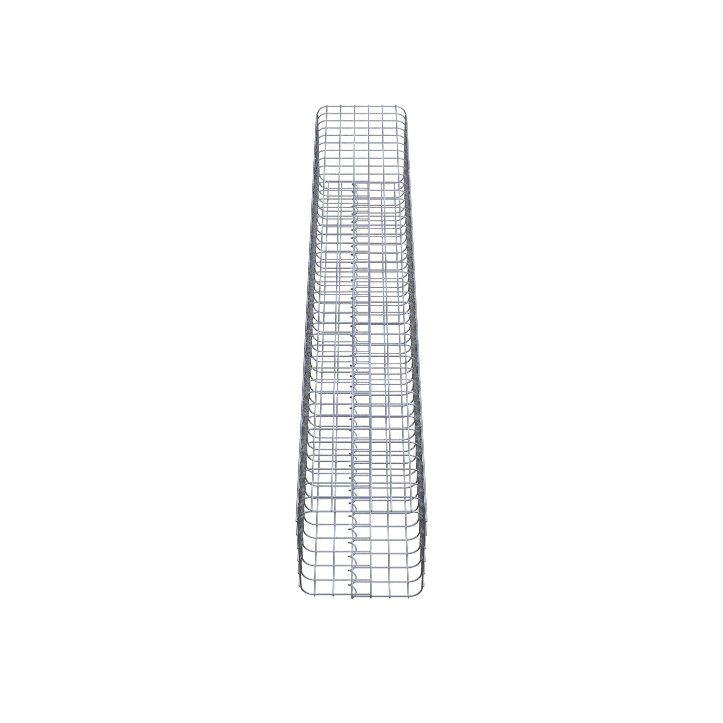 Rektangulär varmförzinkad gabionpelare, 32 cm x 32 cm, 200 cm hög, MW 5 cm x 5 cm