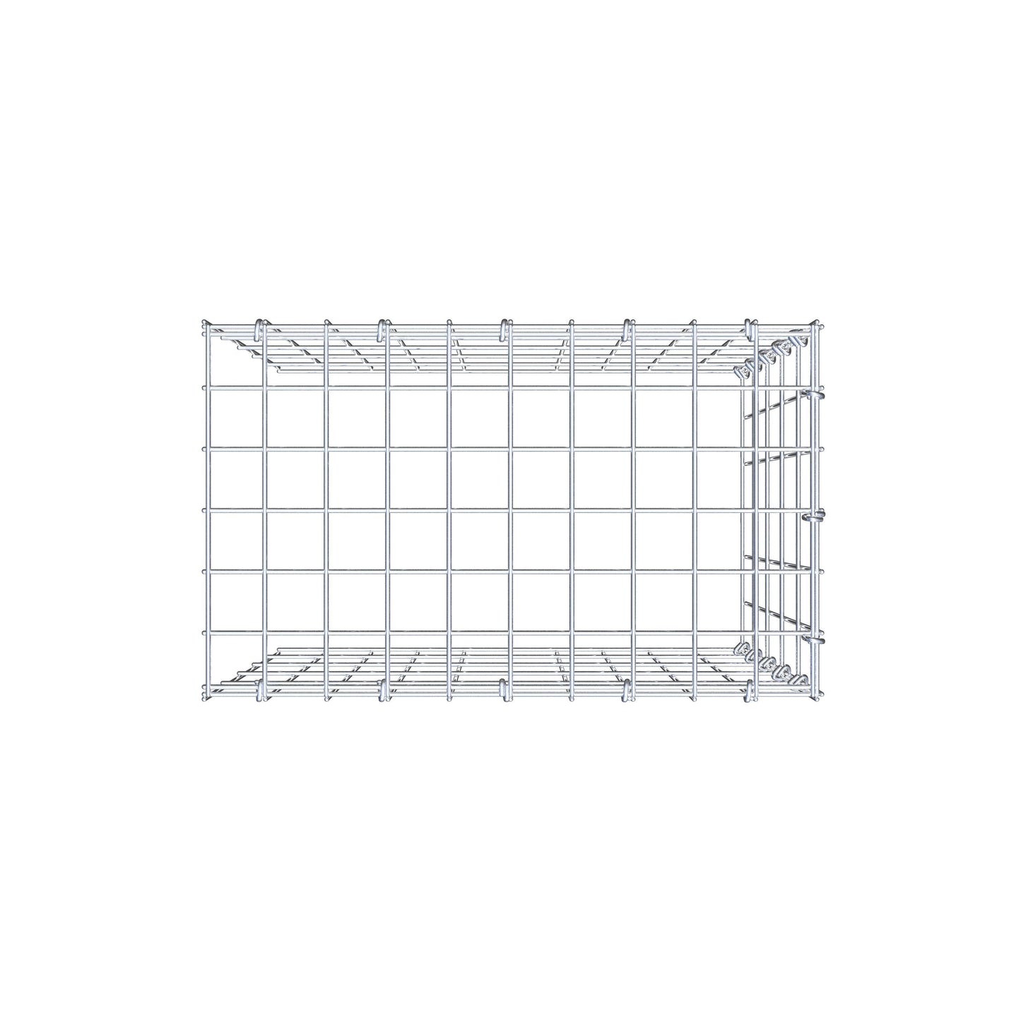 Anbaugabione Typ 4 50 cm x 50 cm x 30 cm (L x H x T), Maschenweite 5 cm x 10 cm, C-Ring