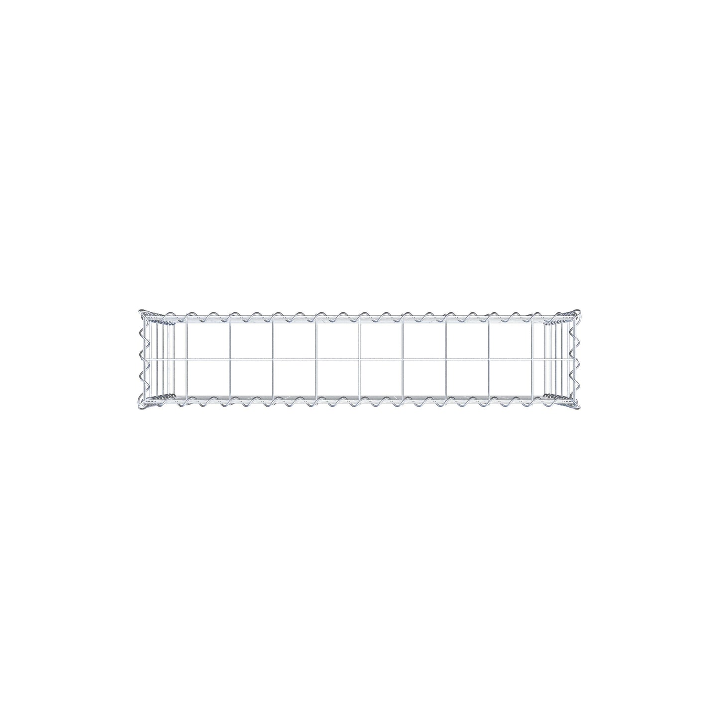 Opbouw schanskorf type 3 100 cm x 50 cm x 20 cm (L x H x D), maaswijdte 10 cm x 10 cm, spiraal