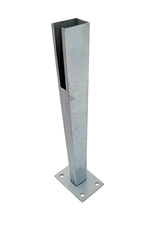 Gabionen-Halter / Pfosten mit Bodenplatte - 40 cm - Verzinkt