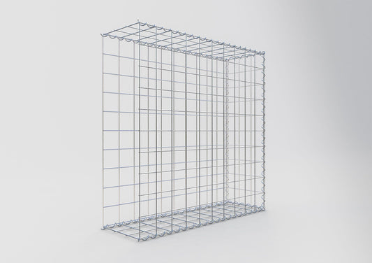 Gabion rapporté type 2 100 cm x 100 cm x 30 cm (L x H x P), mailles 10 cm x 10 cm, spirale