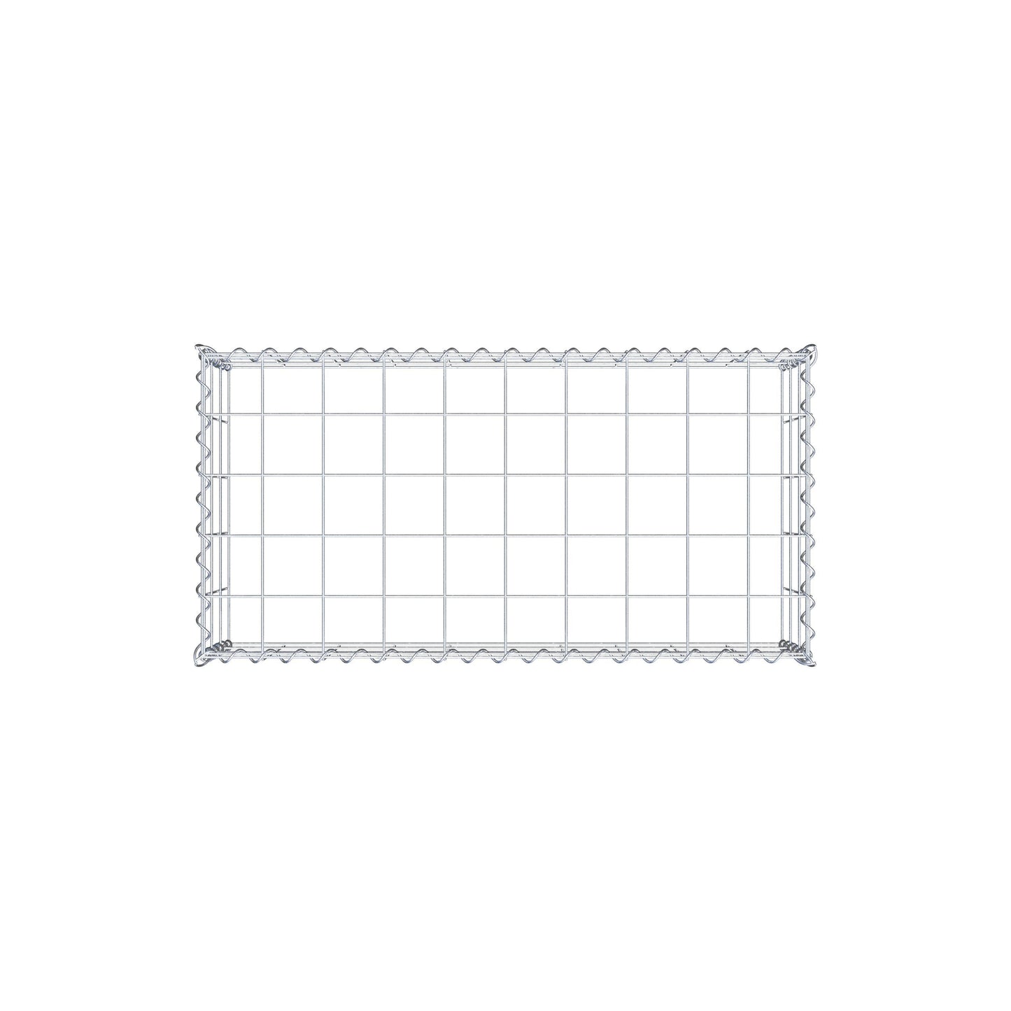 Opvokset gabion type 3 100 cm x 30 cm x 50 cm (L x H x D), maskestørrelse 10 cm x 10 cm, spiral