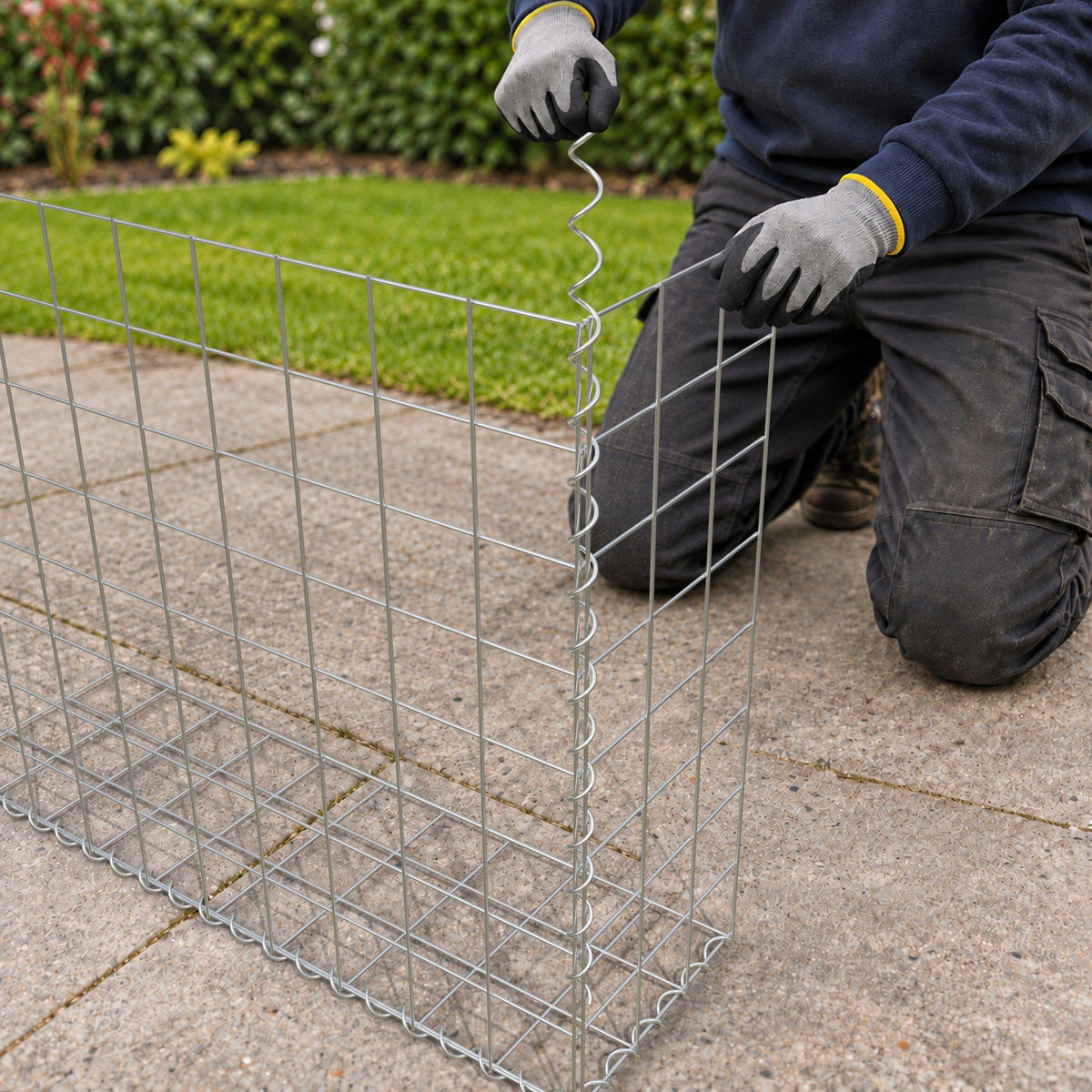 Gabion 100 cm x 80 cm x 30 cm (L x H x D), maskestørrelse 10 cm x 10 cm, spiral