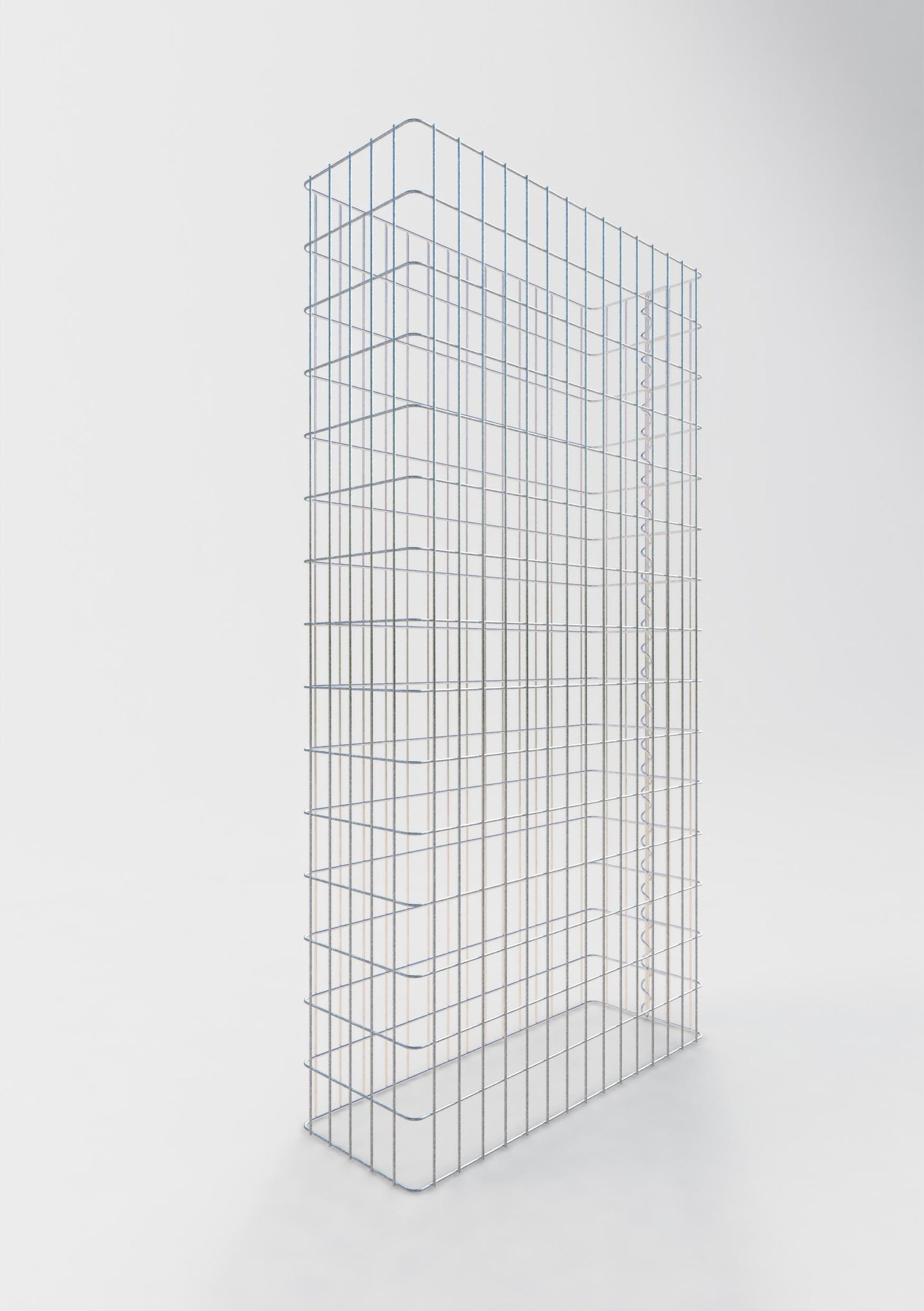 Gabionenzaun Länge 77 cm, Höhe 160 cm, Tiefe 27 cm, Maschenweite 5 x 10 cm