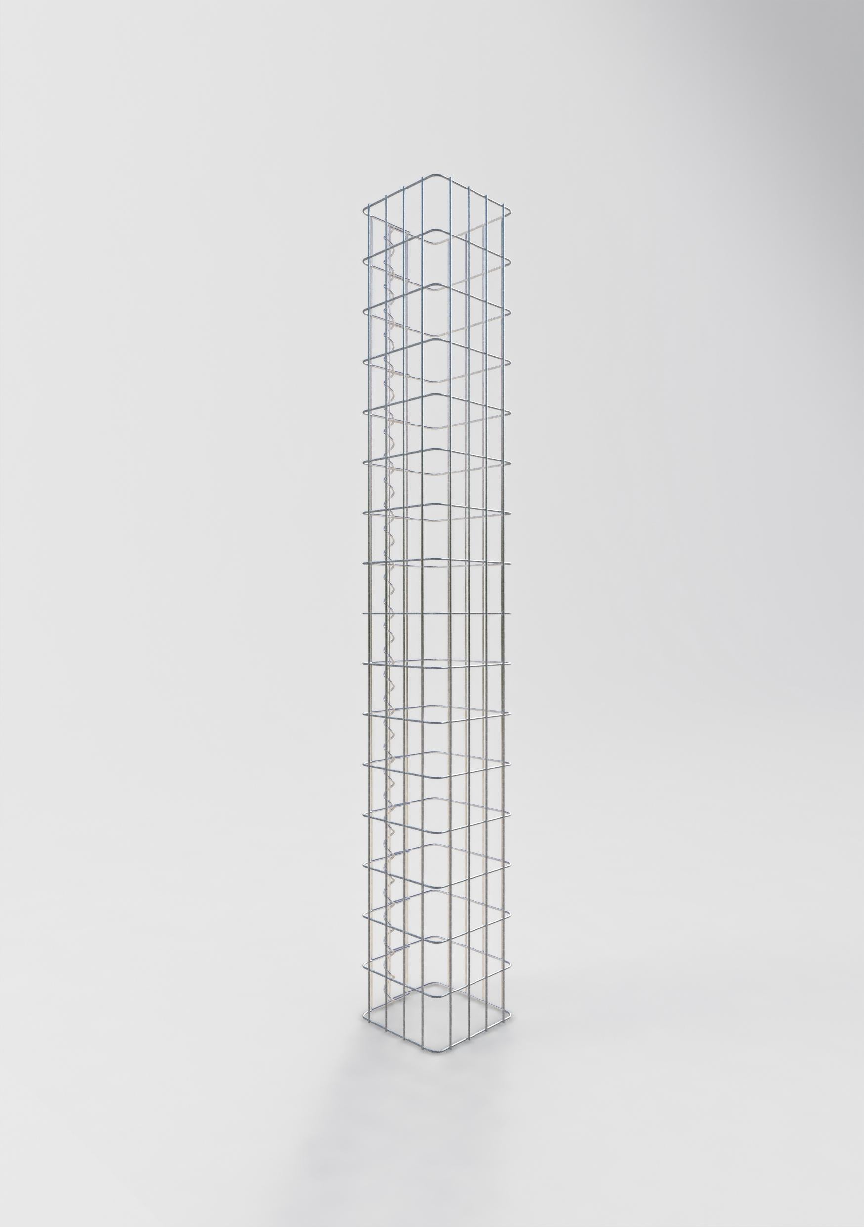 Columna de gaviones, cuadrada 22 cm x 22 cm, 160 cm de altura, MW 5 cm x 10 cm