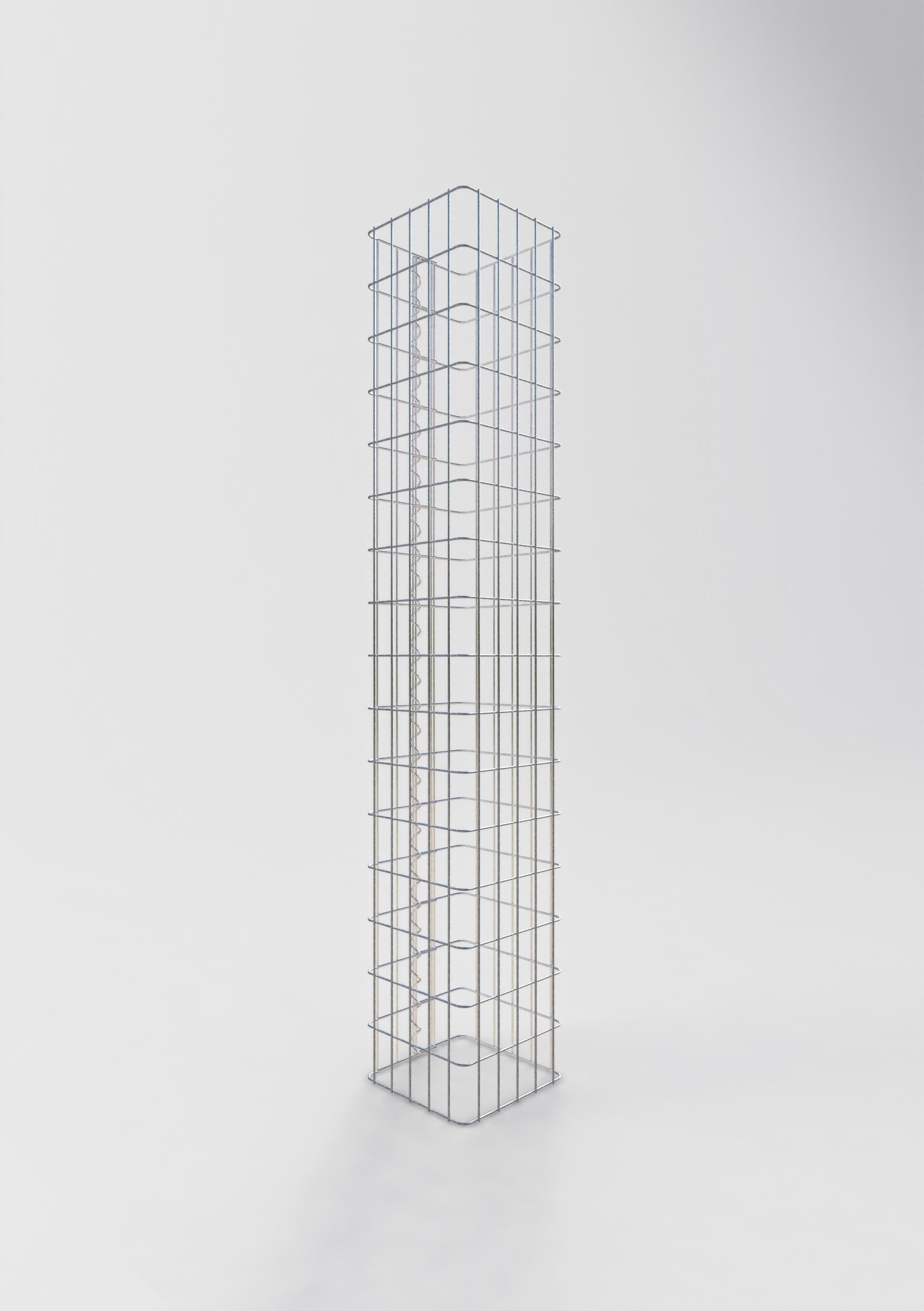 Gabionensäule eckig 27 cm x 27 cm, 160 cm Höhe, MW 5 cm x 10 cm