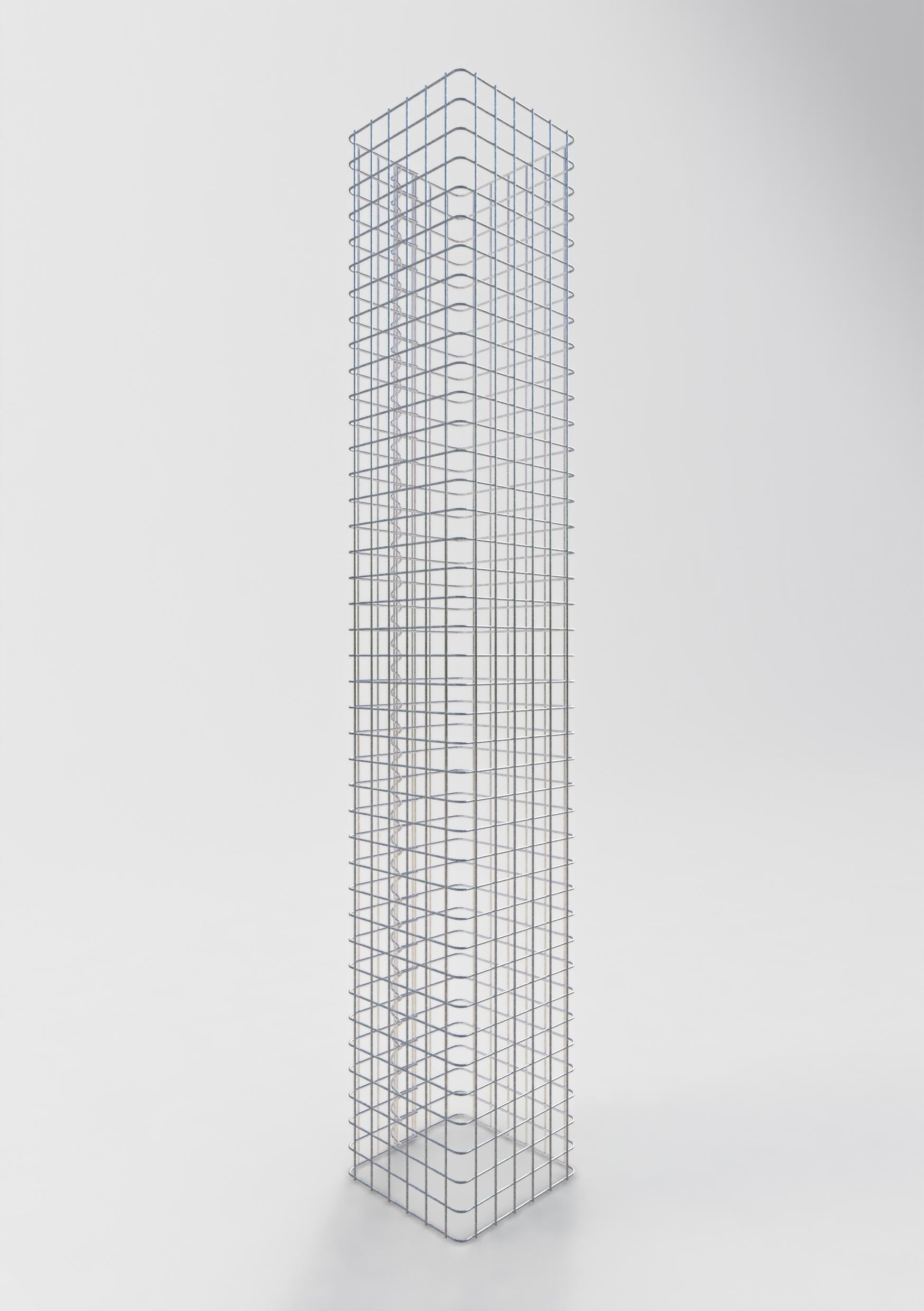 Columna de gaviones angular 32 cm x 32 cm, 200 cm de altura, MW 5 cm x 5 cm