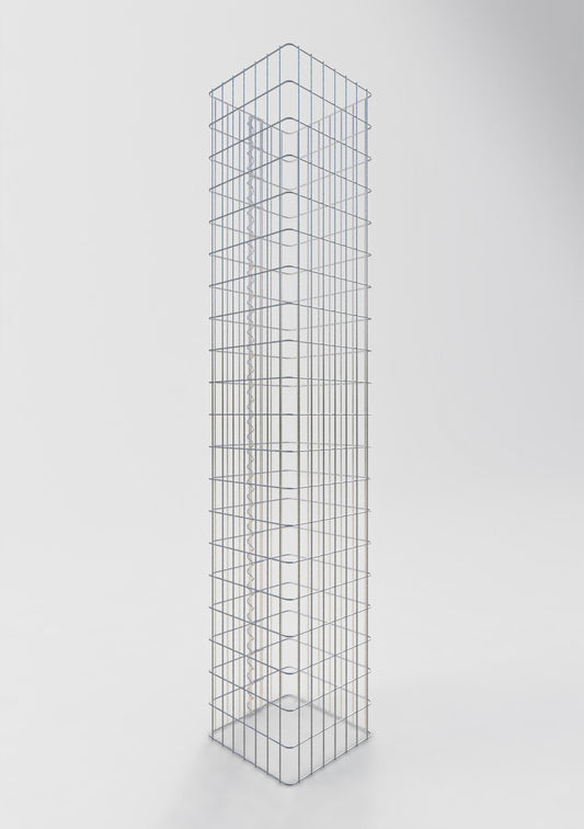 Gabionensäule eckig 37 cm x 37 cm, 200 cm Höhe, MW 5 cm x 10 cm